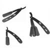 Black Unique Design Straight Edge Razor - Lightweight Barbershop Unisex Hair Shaving Razor Blade Folding Knife Cut Throat Shavette view 1