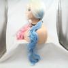 SERENEWIG Cosplay Wigs for Drag Queen 2x Braids Synthetic Lace Front Wigs for Women 60# White Blonde Ombre Half Pink Half Blue Hair Wigs view 3