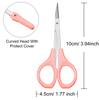 2 Pack Small Scissors 4 Inch Curved Eyebrow Beauty Stainless Steel Trimming Scissors for Eyelash Facial Nose Hair(Pink) view 2