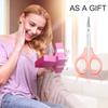 2 Pack Small Scissors 4 Inch Curved Eyebrow Beauty Stainless Steel Trimming Scissors for Eyelash Facial Nose Hair(Pink) view 4