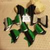 Black and Green Hair Bow Clip view 3