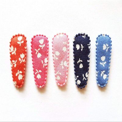 100 Pcs Mix Colors cute white Tulip flower Cotton small Hair Clip Covers accessories size 35 Mm