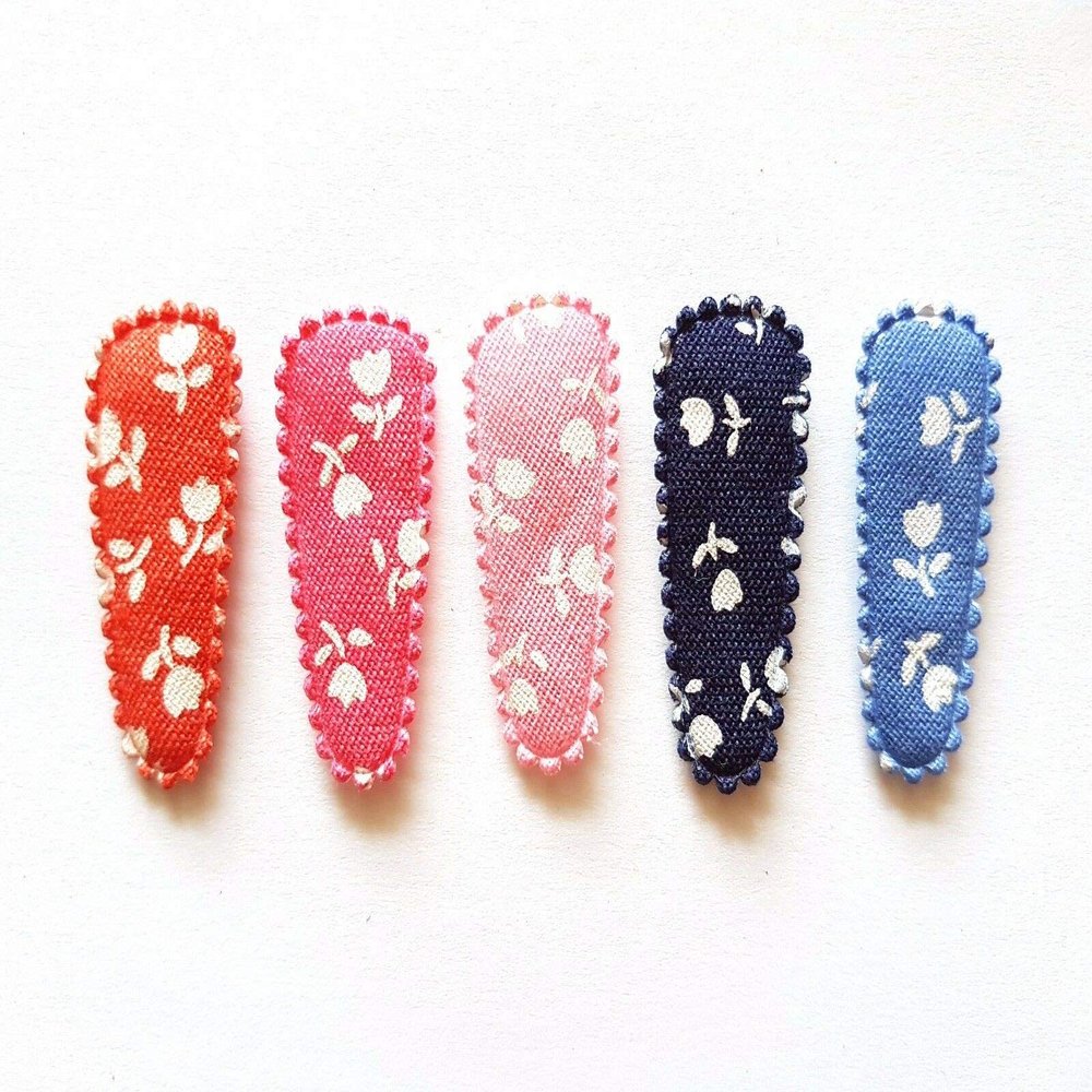 100 Pcs Mix Colors cute white Tulip flower Cotton small Hair Clip Covers accessories size 35 Mm