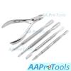 AAProTools Cuticle Pusher Remover with Symphony Nipper Stainless Steel Manicure Nail Art Tool Set view 2