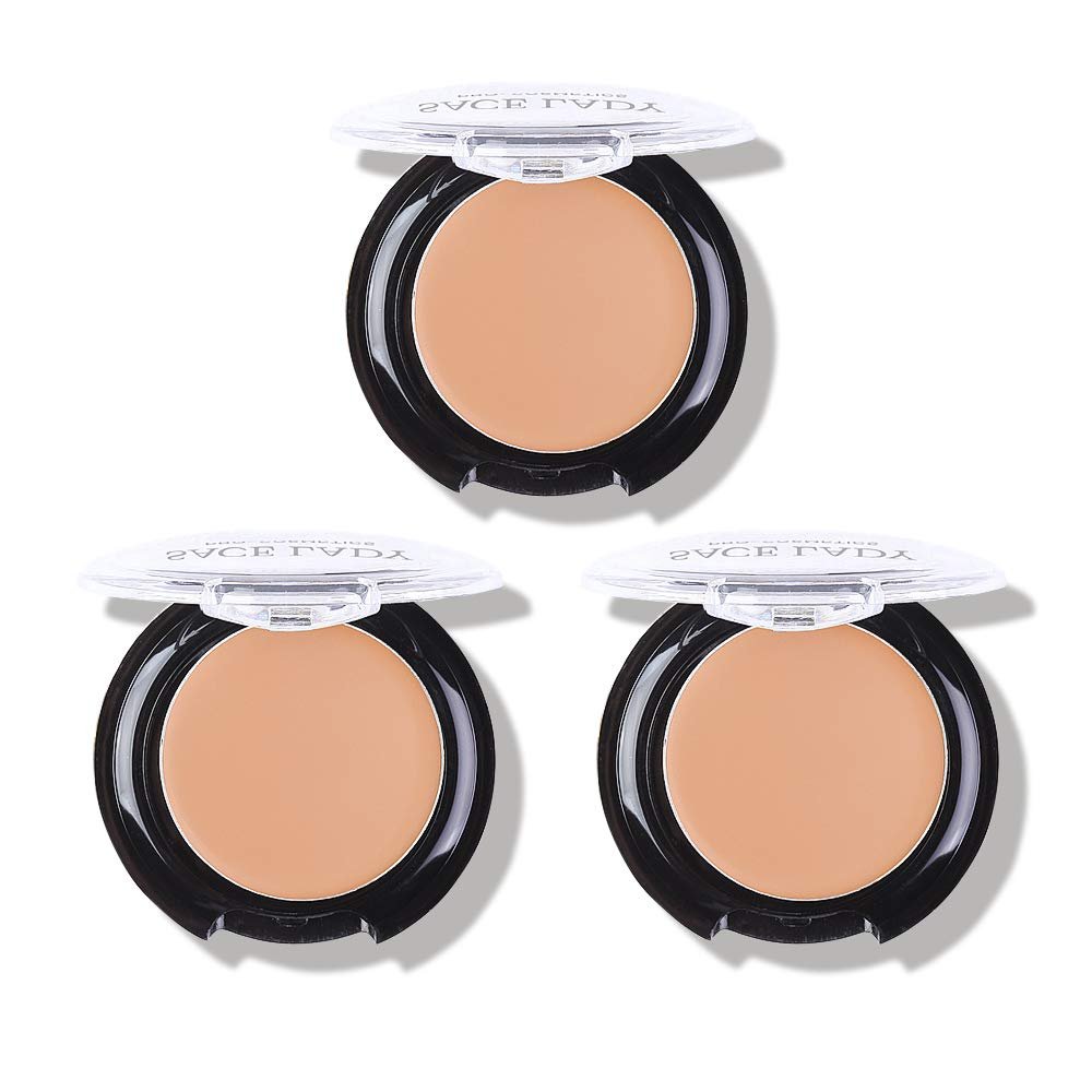 3 Pack Full Coverage Concealer Cream Makeup, Waterproof Matte Smooth Concealer Corrector for Dark Spot Under Eye Circles (35g/0.18Oz, #40 Natural)