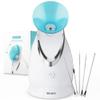 EZBASICS Facial Steamer Ionic Face Steamer for Home Facial, Warm Mist Humidifier Atomizer for Face Sauna Spa Sinuses Moisturizing, Unclogs Pores, 1 Pack + 5 Stainless Steel Skin Kit Blue view 1