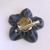 Blue Denim Flower Lapel Pin, Blue Hair Clip, Floral Accessories for Him, Flower Pins for Her, Blue and Silver Boutonniere view 4