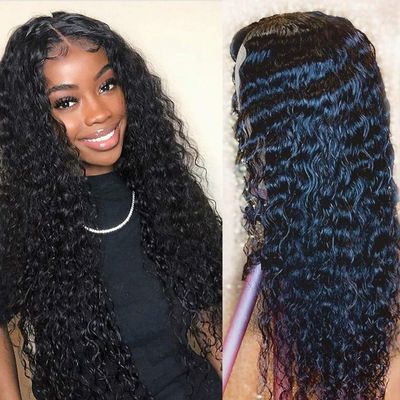 150% Density Lace Front Human Hair Wigs 8A Brazilian Curly Wig Pre plucked Hairline Human Hair Wigs with Baby Hair for Black Women (18Inch,Natural)