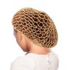 2pcs Crochet Hair Snood Long Hair Sleeping Cap Hair Net Hair Protector Handcraft (, Khaki) view 2