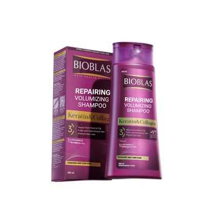 Bioblas Repairing Plumping Anti-Hair Loss Shampoo Keratin Collagen 360 ML