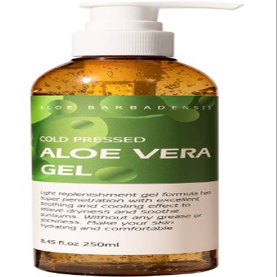 benatu Aloe Vera Gel for Face and Hair, 100% Pure Cold Pressed, Natural Facial Moisturizer for Sunburn Relief, Ance, Skin Care (8.45 fl oz)
