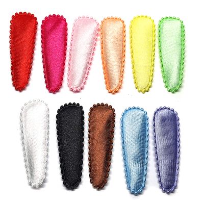 100 Pcs Mix assorted Colors Small plain Satin Hair Clip Covers accessories Size 35 Mm