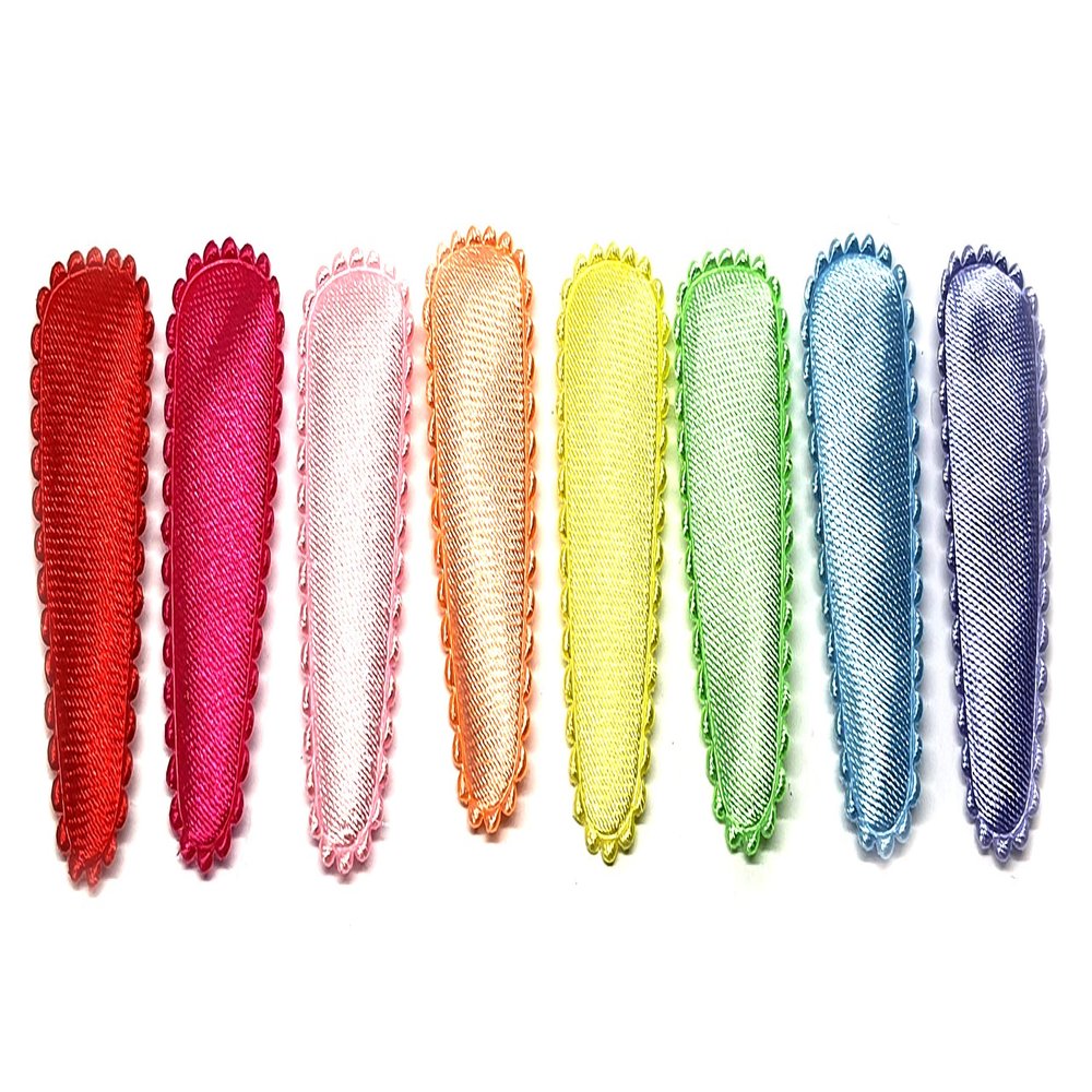 100 Pcs Mix rainbow Colors Small plain Satin Hair Clip Covers accessories Size 35 Mm