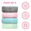 ERASE YOUR FACE Reusable Makeup Remover Cloths - Microfiber Face Towels to Cleanse & Remove Makeup - Water Activated for Sensitive Skin - Multi-Pastel (4 Count) view 2
