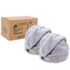 myHomeBody Hair Towel Wrap, Luxury Quick Drying Turban, Ultra Soft Absorbent Charcoal Fiber Cap, with Coconut Shell Button  2 Pack view 1