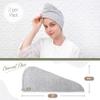 myHomeBody Hair Towel Wrap, Luxury Quick Drying Turban, Ultra Soft Absorbent Charcoal Fiber Cap, with Coconut Shell Button  2 Pack view 4
