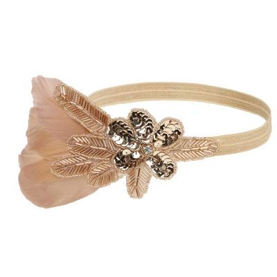 YEEBOM 1920s Flapper Headband Roaring 20s Great Gatsby Feather Headpiece Hair Accessories for Women