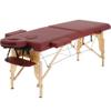 Dkeli Portable Massage Table Spa Bed Folding 84 Inch Height Adjustable 2 Fold Massage Bed with Carry Case PU Leather Professional Facial Salon Tattoo Bed with Face Cradle, Hold Up to 450Lbs, Burgundy view 1