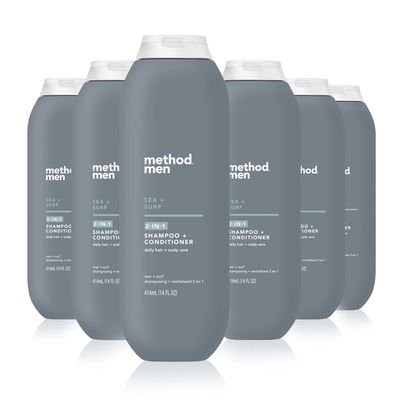 Method Men 2-in-1 Shampoo + Conditioner; Sea + Surf; Pack Of 6; Sea & Surf; 6 Count