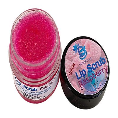 Diva Stuff Ultra Hydrating Lip Scrub for Soft Lips, Gentle Exfoliation, Moisturizer & Conditioner, Raspberry Flavor oz (Made in the USA)