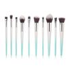 XZEN 10pcs rhinestone handle makeup brush set-gradient color-Novel high-quality makeup brush (white+green) view 1
