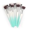 XZEN 10pcs rhinestone handle makeup brush set-gradient color-Novel high-quality makeup brush (white+green) view 2