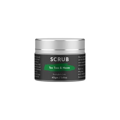 Ecocradle Anti-Acne Oil Control Walnut Shell Powder Tea Tree Neem Face Scrub, 40gm