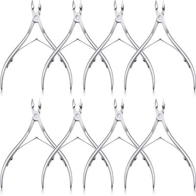 8 Pieces Cuticle Trimmer Stainless Steel Cuticle Nippers Pointed Blade Dead Skin Cutter Clipper Remover Scissors Manicure Tools for Fingernails and Toenails(Silver)