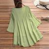 Aniywn Women Round Neck Lace Up Lace Patchwork Flare Pullover Top Casual Plus Size 3/4 Sleeve Floral Printed T-Shirt view 3