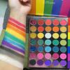 Afflano Rainbow Eyeshadow Palette Matte Shimmer Pressed Glitter, Pigmented Colorful Eye Shadow Pallets, Pink Red Orange Yellow Green Blue Purple 35 Color, Bright Prime Makeup Palette view 3