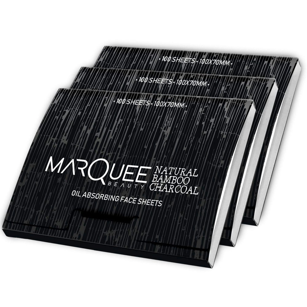 (3 PK) Oil Blotting Sheets - Natural Bamboo Charcoal Oil Absorbing Tissues- 300 Pcs Organic Blotting Paper- Beauty Blotters for the Face- Papers Remove Excess Shine- For Facial Make Up & Skin Care