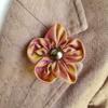 Handmade Flower Lapel Pin Boutonniere, Floral Pin Suit Accessories, Fabric Flower, Silk Flower Lapel Pin view 2