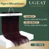 Ugeat Dark Red Clip in Hair Extensions Long Length 22 Inch Hair Clip Extensions for Women Ombre Black to Red Remy Hair Extensions Clip in 7pcs 120g 1B99J view 2
