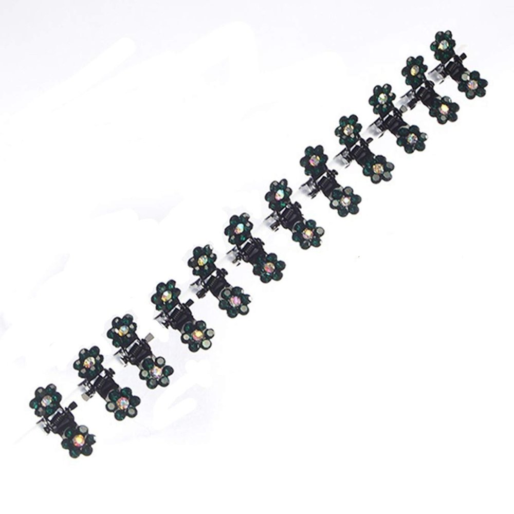 ADIASEN 12PCS Plum Blossom Crystal Mini Small Butterfly Women Kids Girl Hair Claw Hair Clip,Barrettes Accessories Party (black)