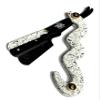 Cut Throat Traditional Style Straight Edge Hair Shaving Razor With Snake Design - Black and White with Amazing Texture view 1