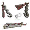 Green and Red With Gray Texture Snake Style Straight Edge Shaving Razor - Compatible With Double Edge Blades view 1