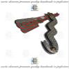 Green and Red With Gray Texture Snake Style Straight Edge Shaving Razor - Compatible With Double Edge Blades view 2