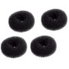 4 Pack Extra Small Hair Bun Maker Mini Chignon Hair Doughnut Shaper Hair Donut Sock Bun Form for Kids, Girls, Short and Thin Hair (Small Size 2.4 Inch, Black) view 1