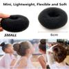 4 Pack Extra Small Hair Bun Maker Mini Chignon Hair Doughnut Shaper Hair Donut Sock Bun Form for Kids, Girls, Short and Thin Hair (Small Size 2.4 Inch, Black) view 2