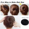 4 Pack Extra Small Hair Bun Maker Mini Chignon Hair Doughnut Shaper Hair Donut Sock Bun Form for Kids, Girls, Short and Thin Hair (Small Size 2.4 Inch, Black) view 4