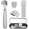 zukabmw Pedicure Callus Shaver Foot File Care Hard Skin Remover Callus Shaver Sets with Case, Foot File Heads & 10 Replacement Blade for Hand Feet (Stainless Steel Handle) view 1
