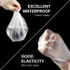 100+10 Shower Caps Disposable, Clear Shower Caps for Women Waterproof Plastic Bath Caps, Elastic Hair Processing Caps for Women Man Kids Girls, Hotel, Home Use view 4