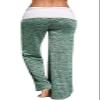 Andongnywell Wide Leg Pants Women Print High Waist Loose Casual Drawstring Trousers (Green,Small) view 2