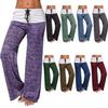 Andongnywell Women Comfy Palazzo Pants Casual High Waist Drawstring Wide Leg Trousers (Red,XX-Large) view 3