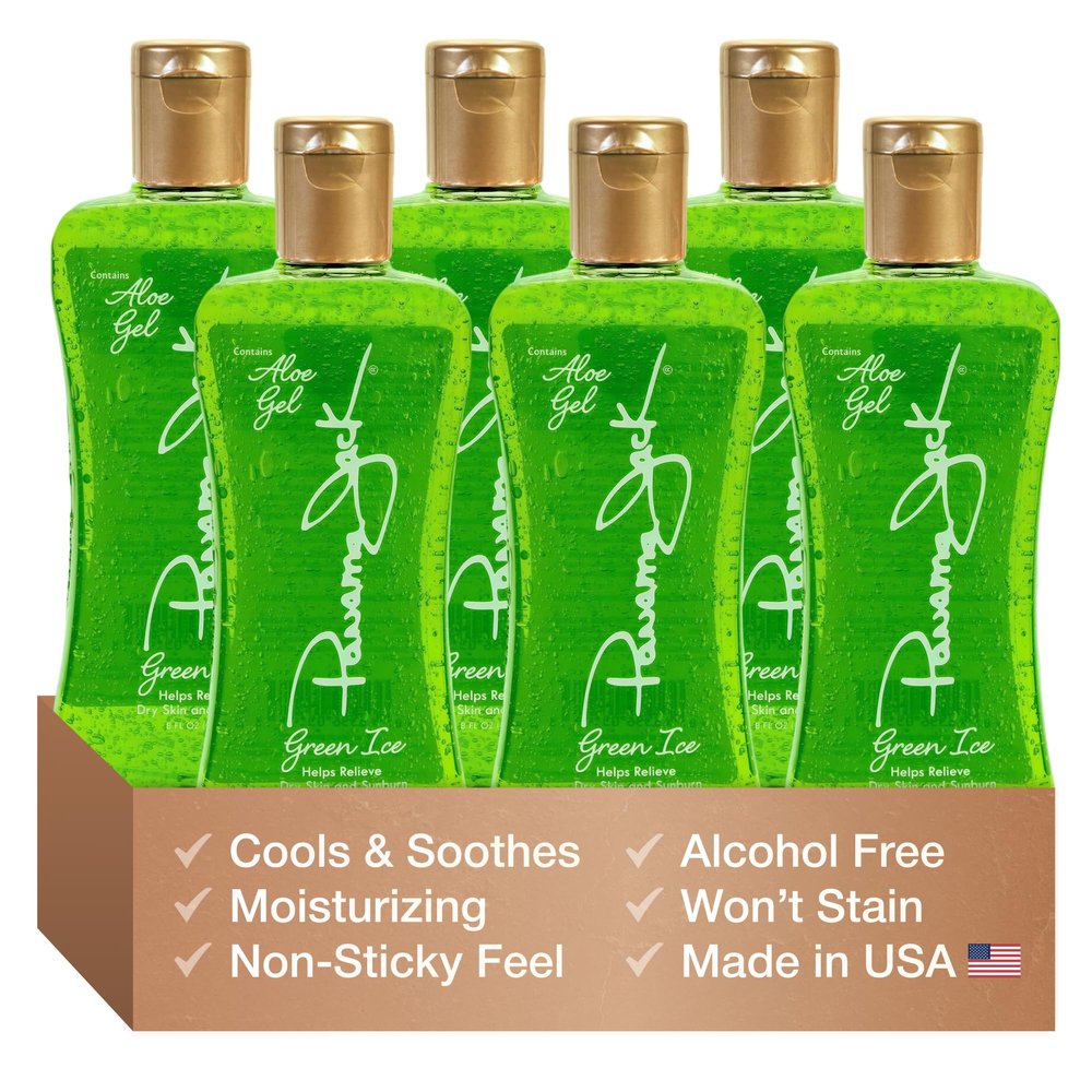 Panama Jack Green Ice Aloe Vera Gel, 8 OZ (Pack of 6)