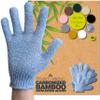 Temple Spring Exfoliating Glove, Rayon Bamboo Exfoliating Body Scrubber, Loofah Washcloth, Exfoliate Loofa Shower Scrubber, Body Exfoliator Scrub, Shower Loofah Bath Sponge Cornflower Blue view 1