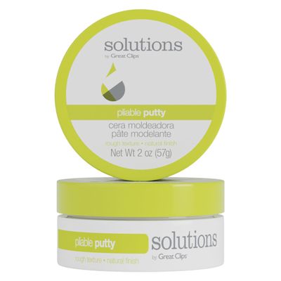 GREAT CLIPS Solutions Pliable Putty, 2oz | Finishing Hair Product w/Medium, Workable Hold | Provides Flexibility & Texture