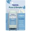Coppertone Pure and Simple Mineral Sunscreen Stick SPF 50, Water Resistant, Hypoallergenic, Face Sunscreen with Broad Spectrum UVA/UVB Protection, 0.49 oz Stick view 1