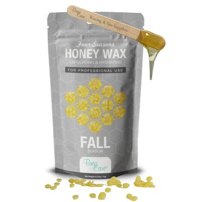 Brazcare Hard Wax Beads for Hair Removal - 2.2lbs - Premium Honey Wax for Thin & Fine Hair - All Purpose from Face to Bikini Areas.