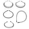 Fodattm Set of 5 Black Flexible Wavy Comb Headband Hairband Headwear Men and Women Metal Hair Band Hair Hoop (B#) view 1